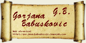 Gorjana Babušković vizit kartica